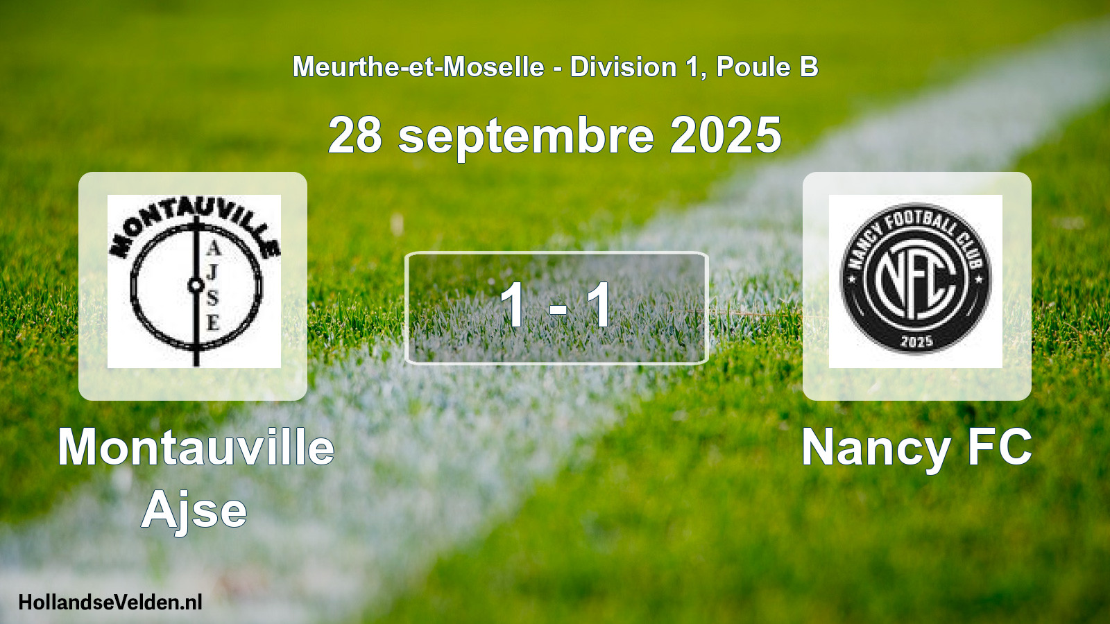 Match joué: Montauville Ajse - Nancy FC 1 - 1 (28 septembre 2025)