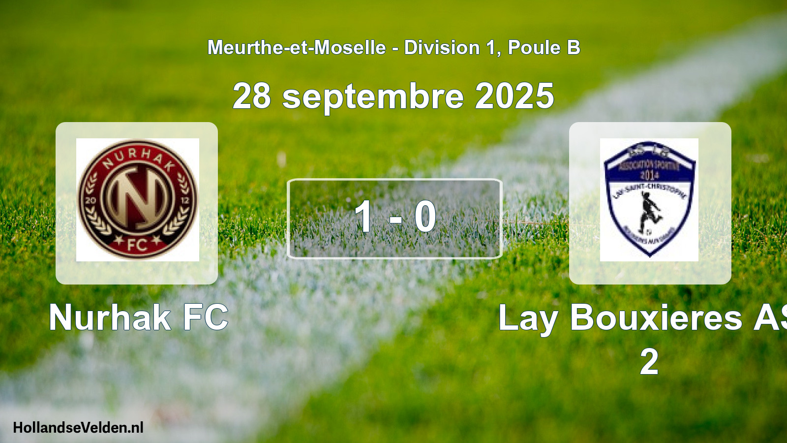 Gespeelde wedstrijd: Nurhak FC - Lay Bouxieres AS 2 1 - 0 (28 september 2025)