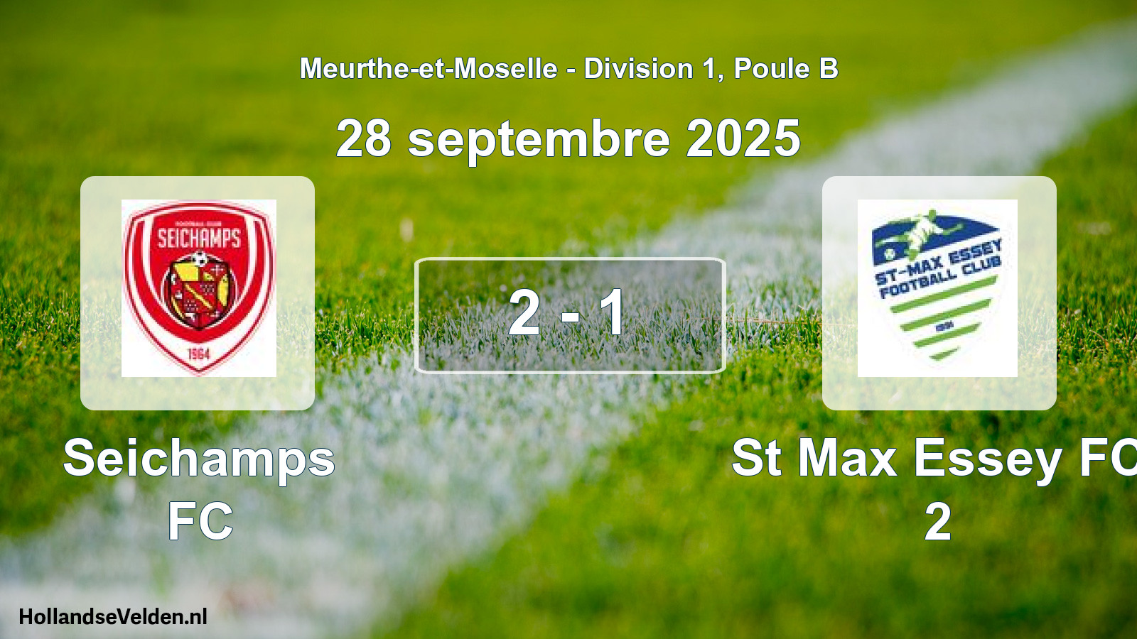 Match joué: Seichamps FC - St Max Essey FC 2 2 - 1 (28 septembre 2025)