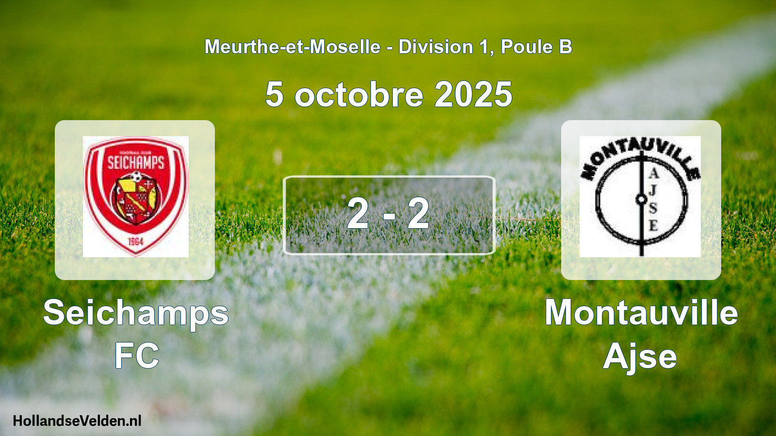 Match joué: Seichamps FC - Montauville Ajse 2 - 2 (5 octobre 2025)