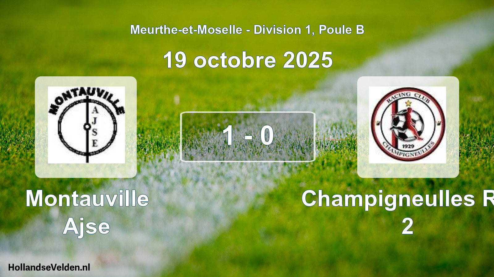 Gespeelde wedstrijd: Montauville Ajse - Champigneulles RC 2 1 - 0 (19 oktober 2025)