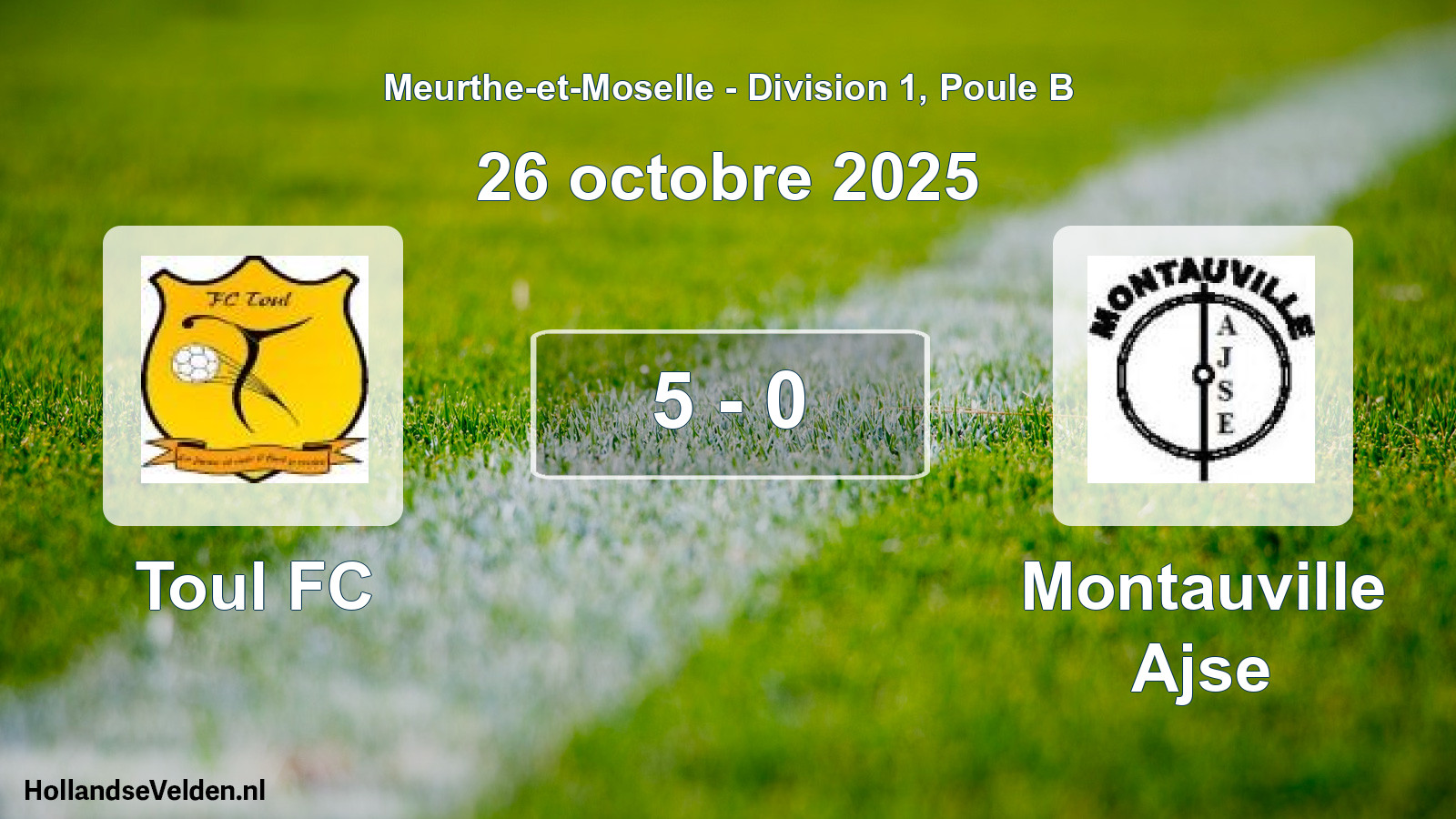 Match joué: Toul FC - Montauville Ajse 5 - 0 (26 octobre 2025)