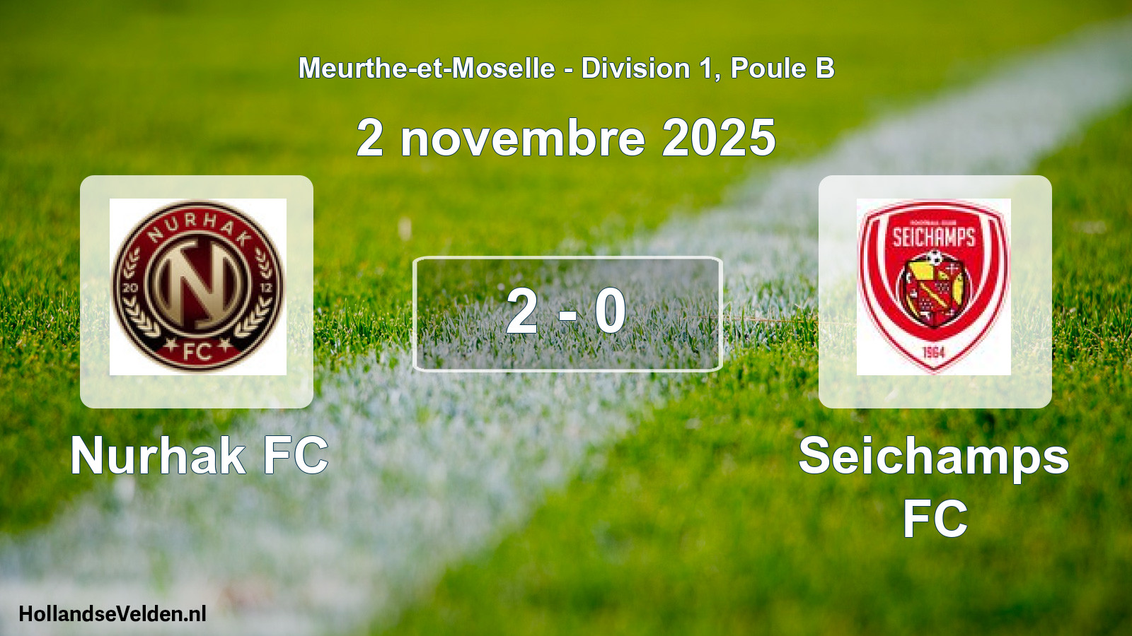Match joué: Nurhak FC - Seichamps FC 2 - 0 (2 novembre 2025)