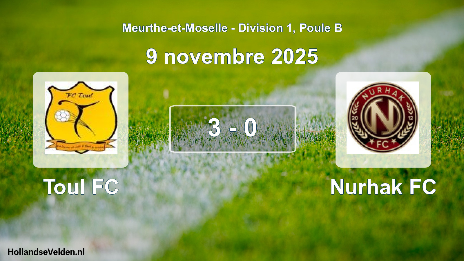Total number of matches played: Toul FC - Nurhak FC 3 - 0 (9 November 2025)