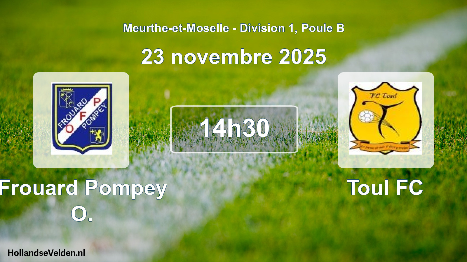 Match programmé: Frouard Pompey O. - Toul FC (23 novembre 2025)