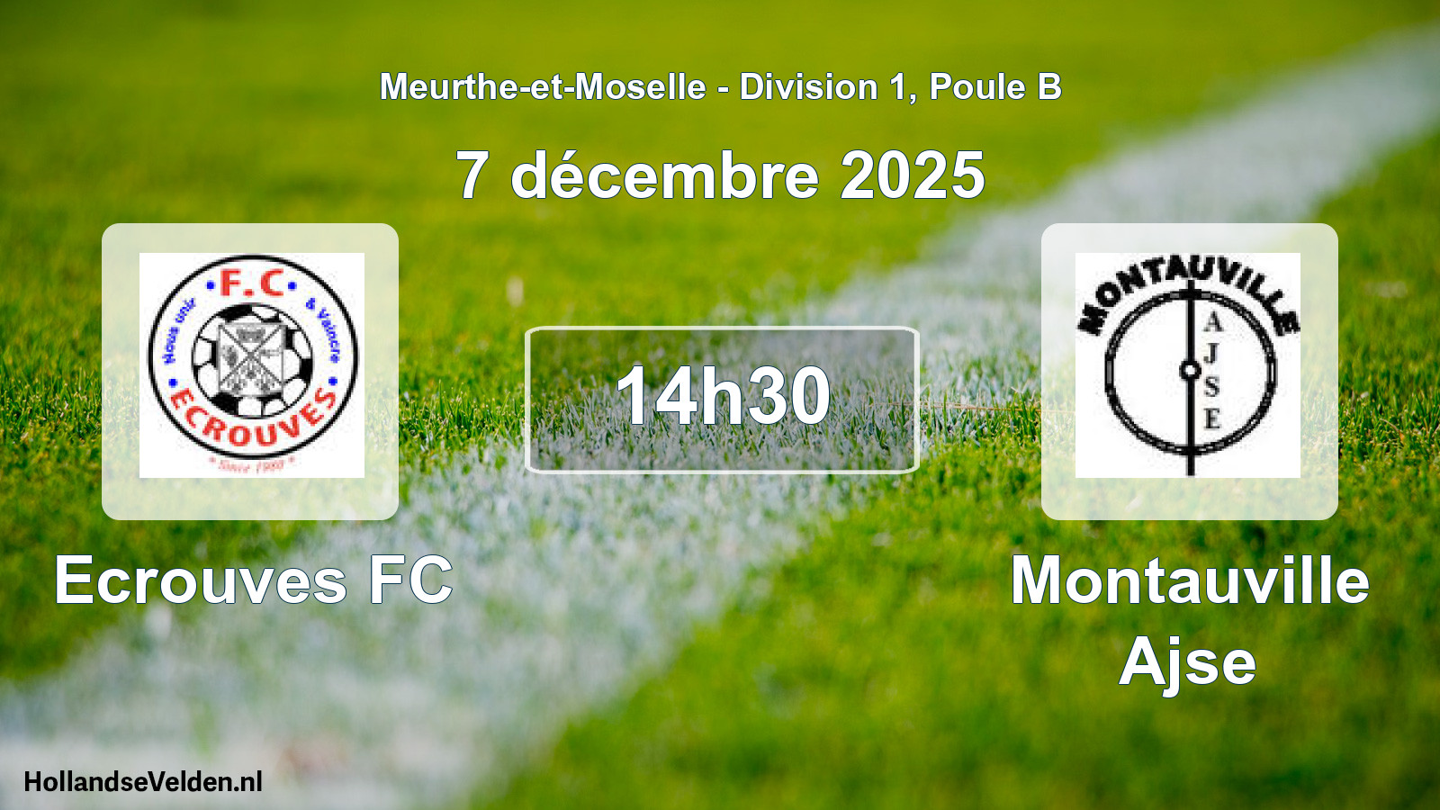 Match programmé: Ecrouves FC - Montauville Ajse (7 décembre 2025)