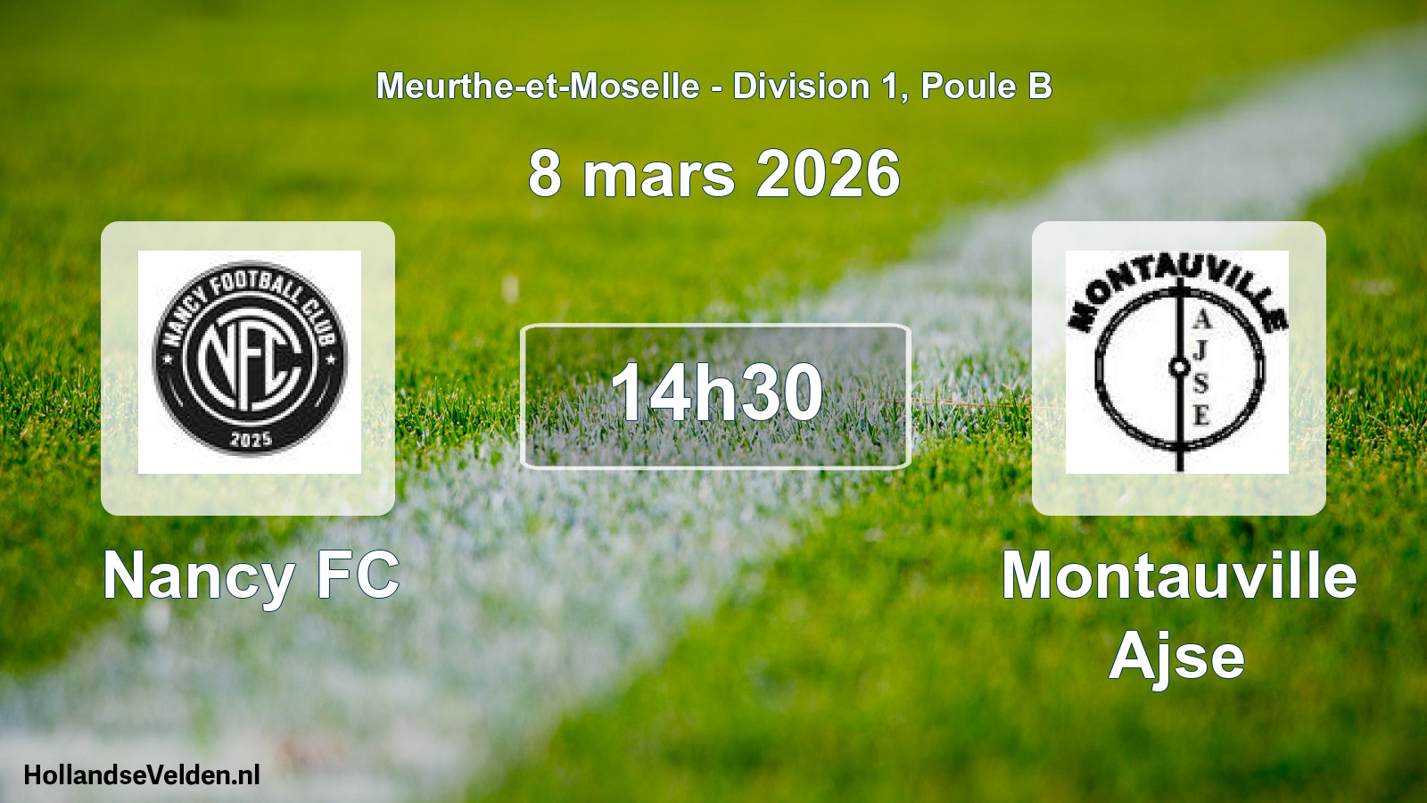 Geplande wedstrijd: Nancy FC - Montauville Ajse (8 maart 2026)