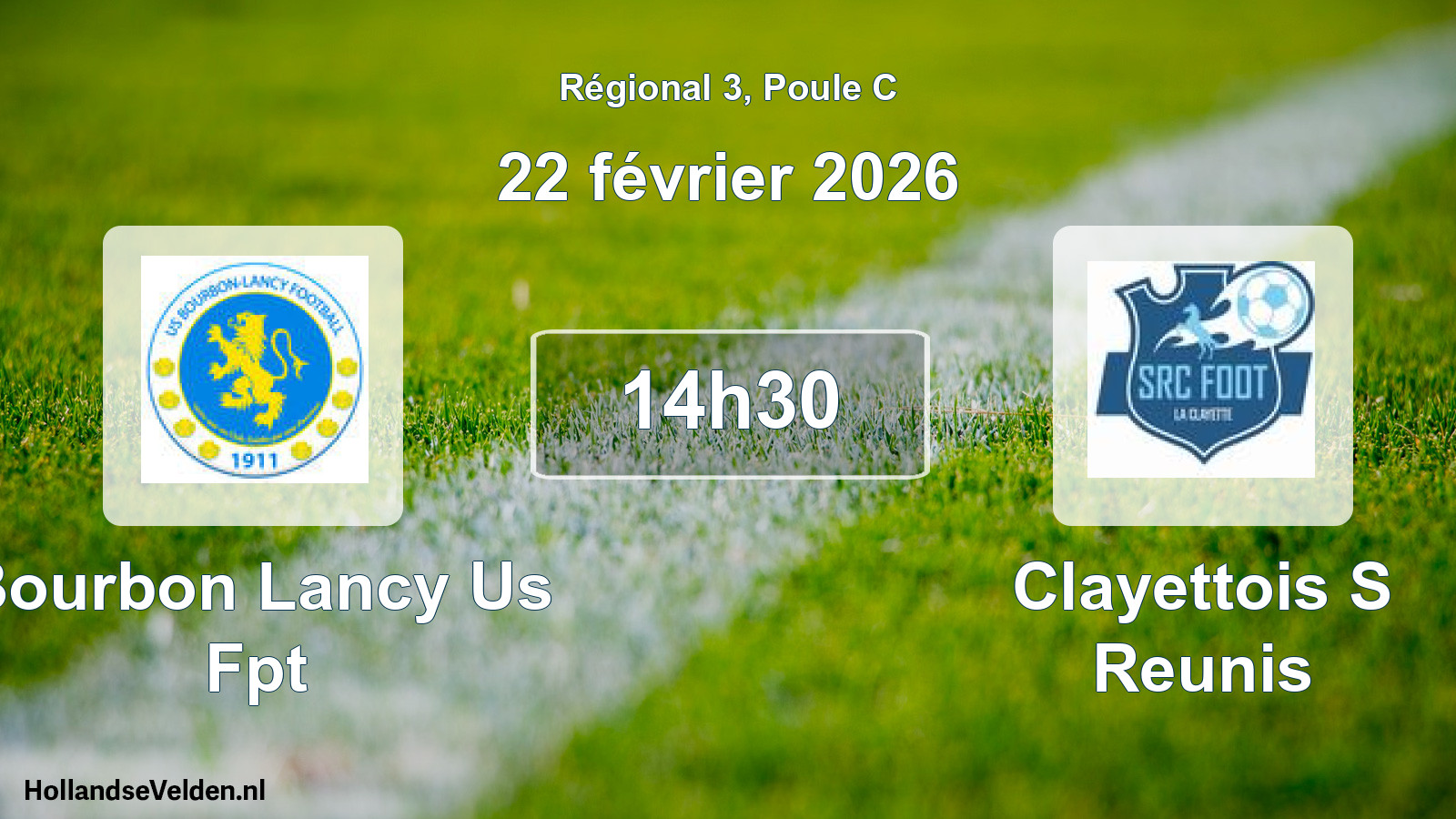 Geplande wedstrijd: Bourbon Lancy Us Fpt - Clayettois S Reunis (22 février 2026)