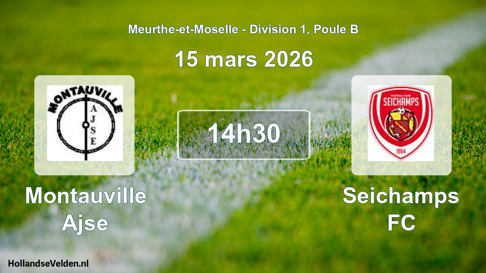 Match programmé: Montauville Ajse - Seichamps FC (15 mars 2026)