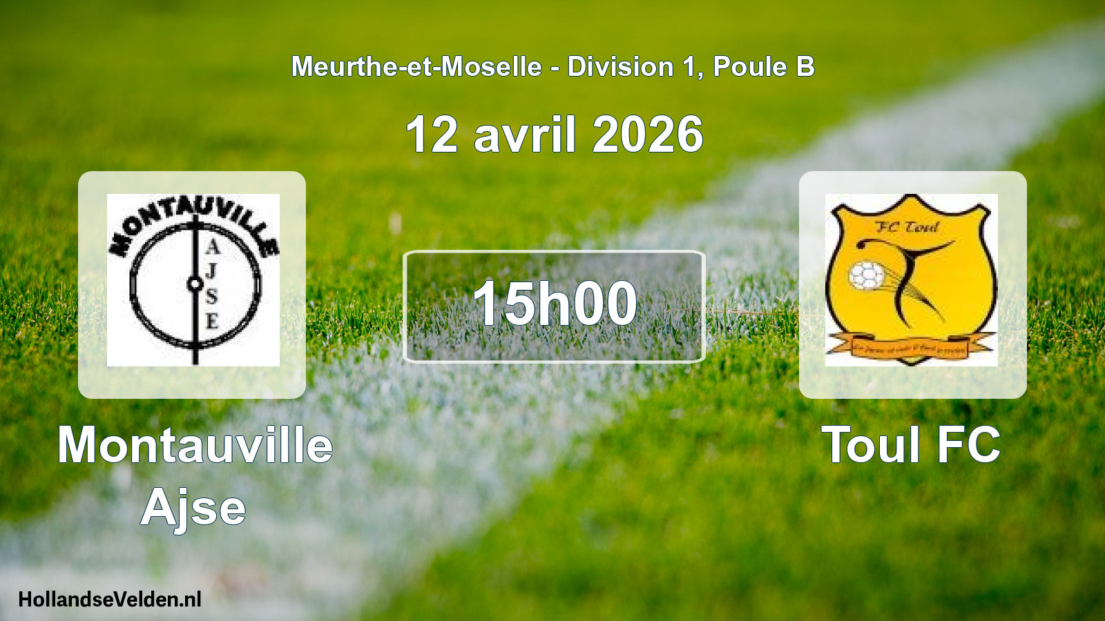 Match programmé: Montauville Ajse - Toul FC (12 avril 2026)