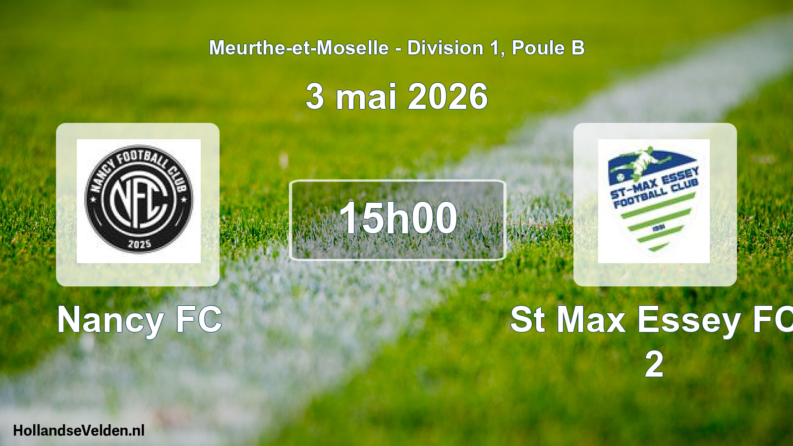 Match programmé: Nancy FC - St Max Essey FC 2 (3 mai 2026)