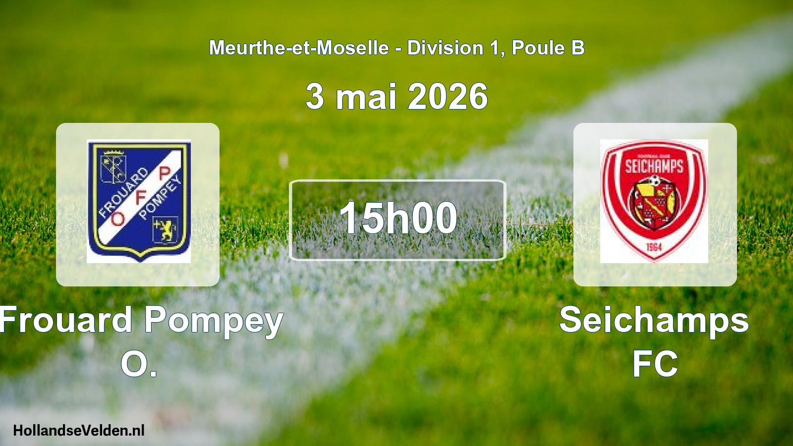 Match programmé: Frouard Pompey O. - Seichamps FC (3 mai 2026)