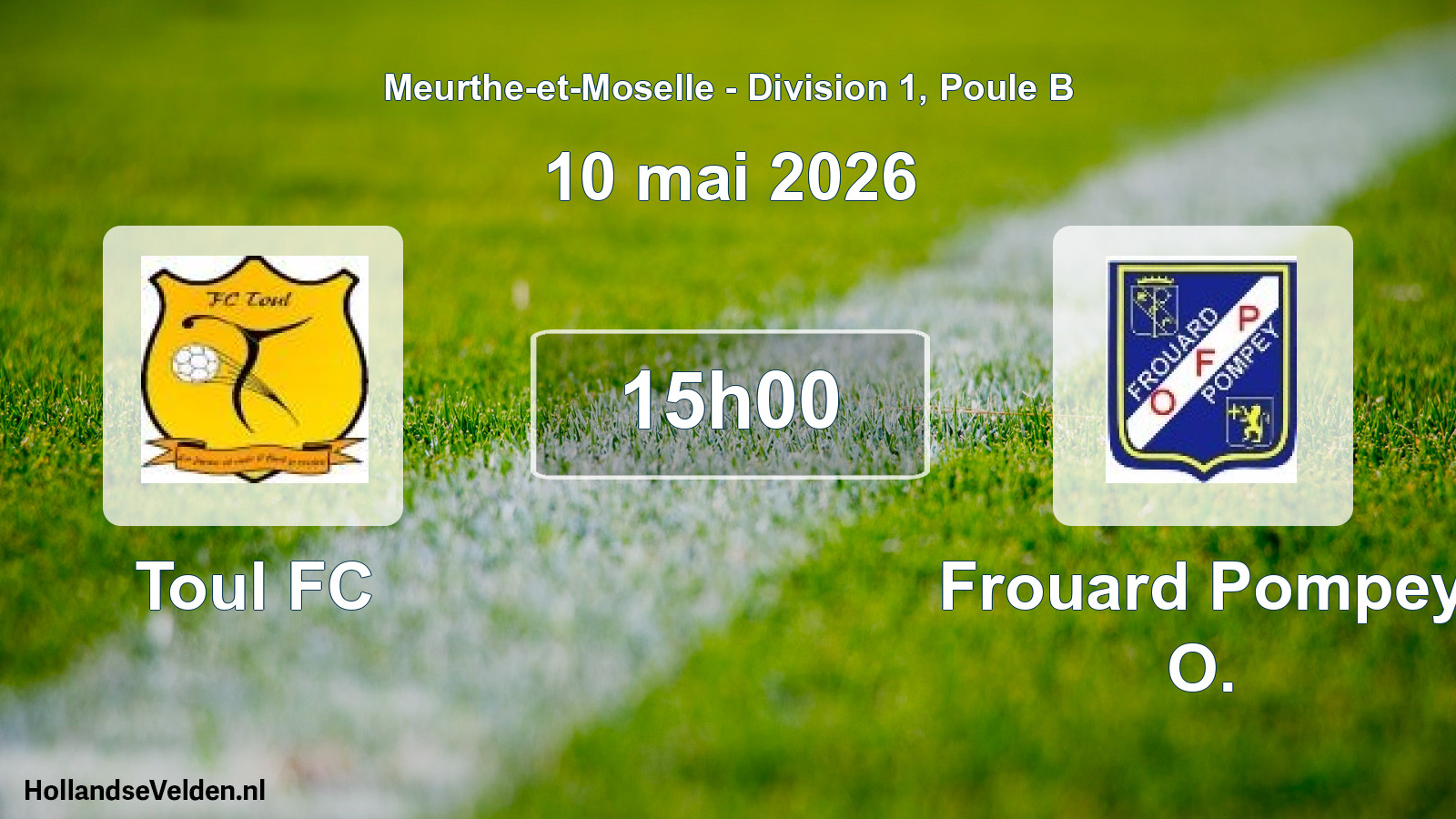 Match programmé: Toul FC - Frouard Pompey O. (10 mai 2026)