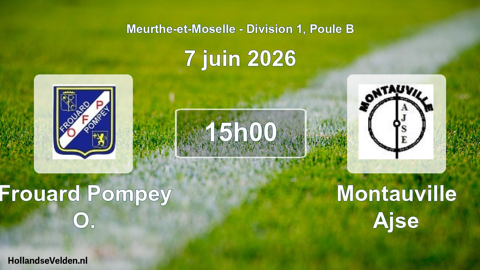 Match programmé: Frouard Pompey O. - Montauville Ajse (7 juin 2026)