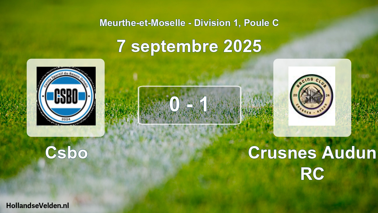Total number of matches played: Csbo - Crusnes Audun RC 0 - 1 (7 September 2025)