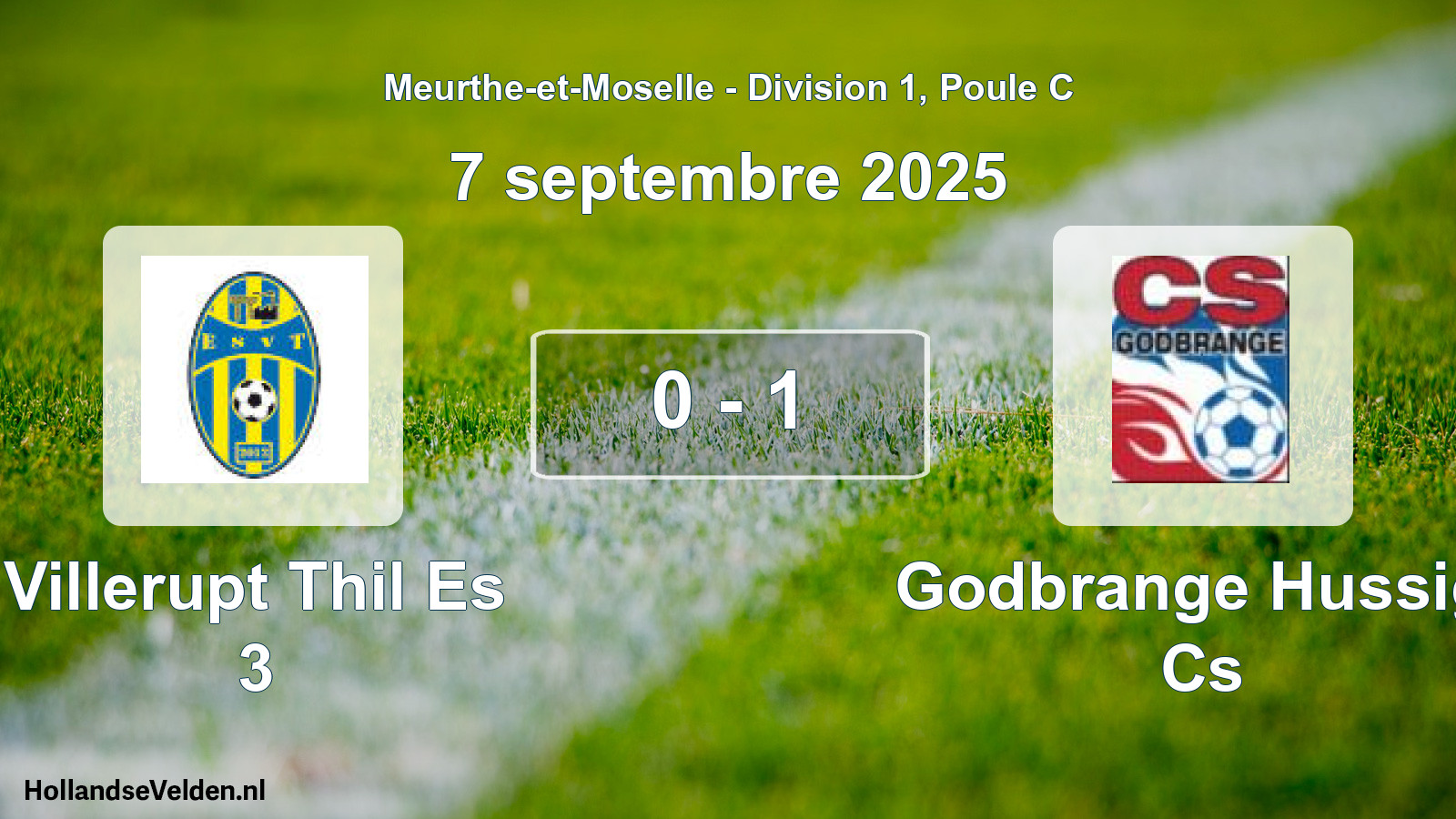 Match joué: Villerupt Thil Es 3 - Godbrange Hussig. Cs 0 - 1 (7 septembre 2025)