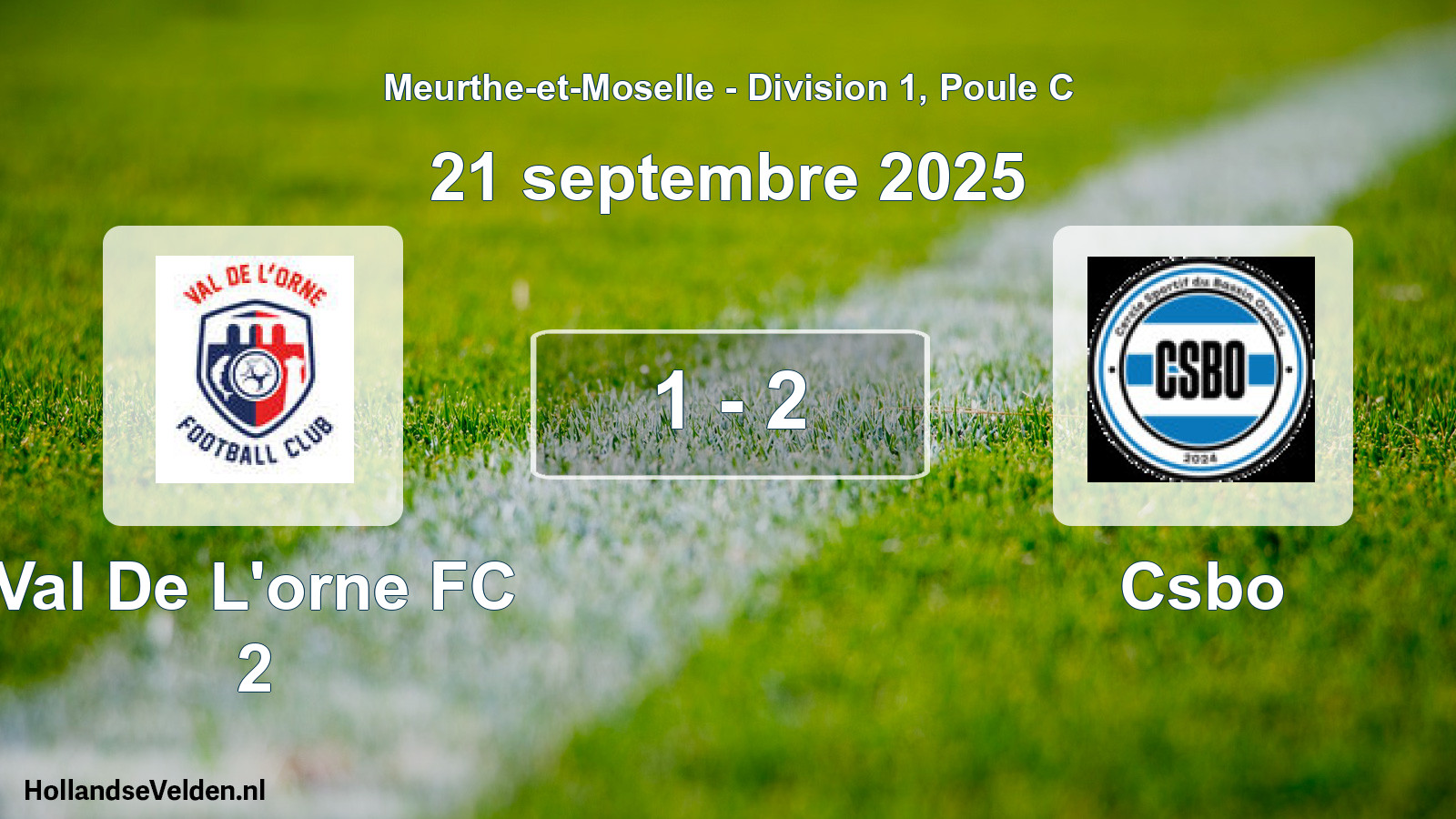 Gespeelde wedstrijd: Val De L'orne FC 2 - Csbo 1 - 2 (21 september 2025)