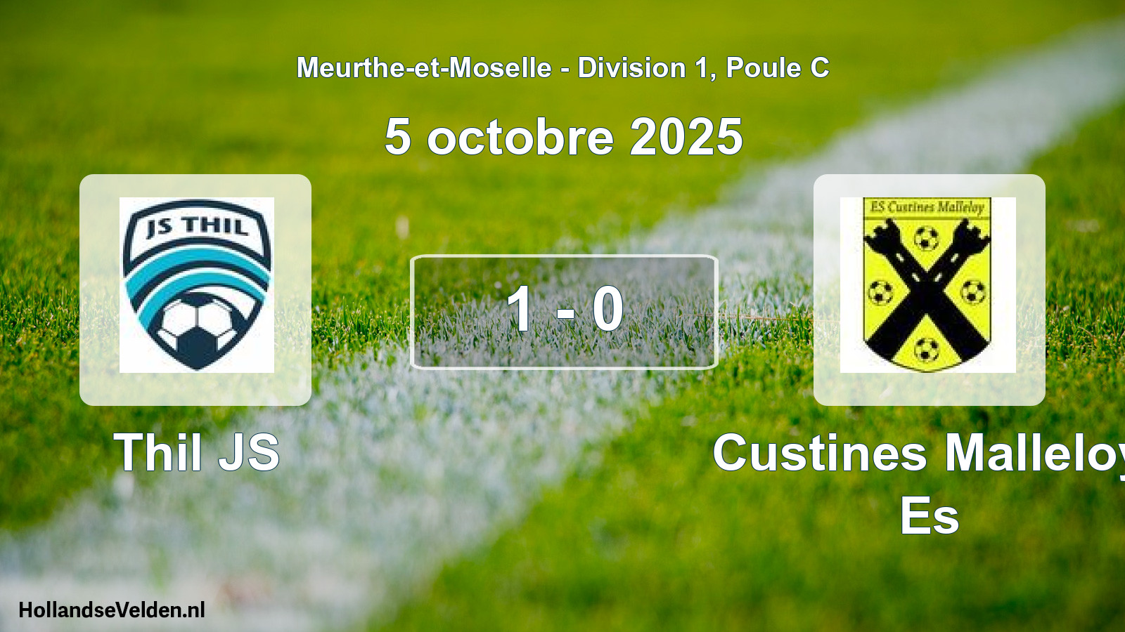 Match joué: Thil JS - Custines Malleloy Es 1 - 0 (5 octobre 2025)
