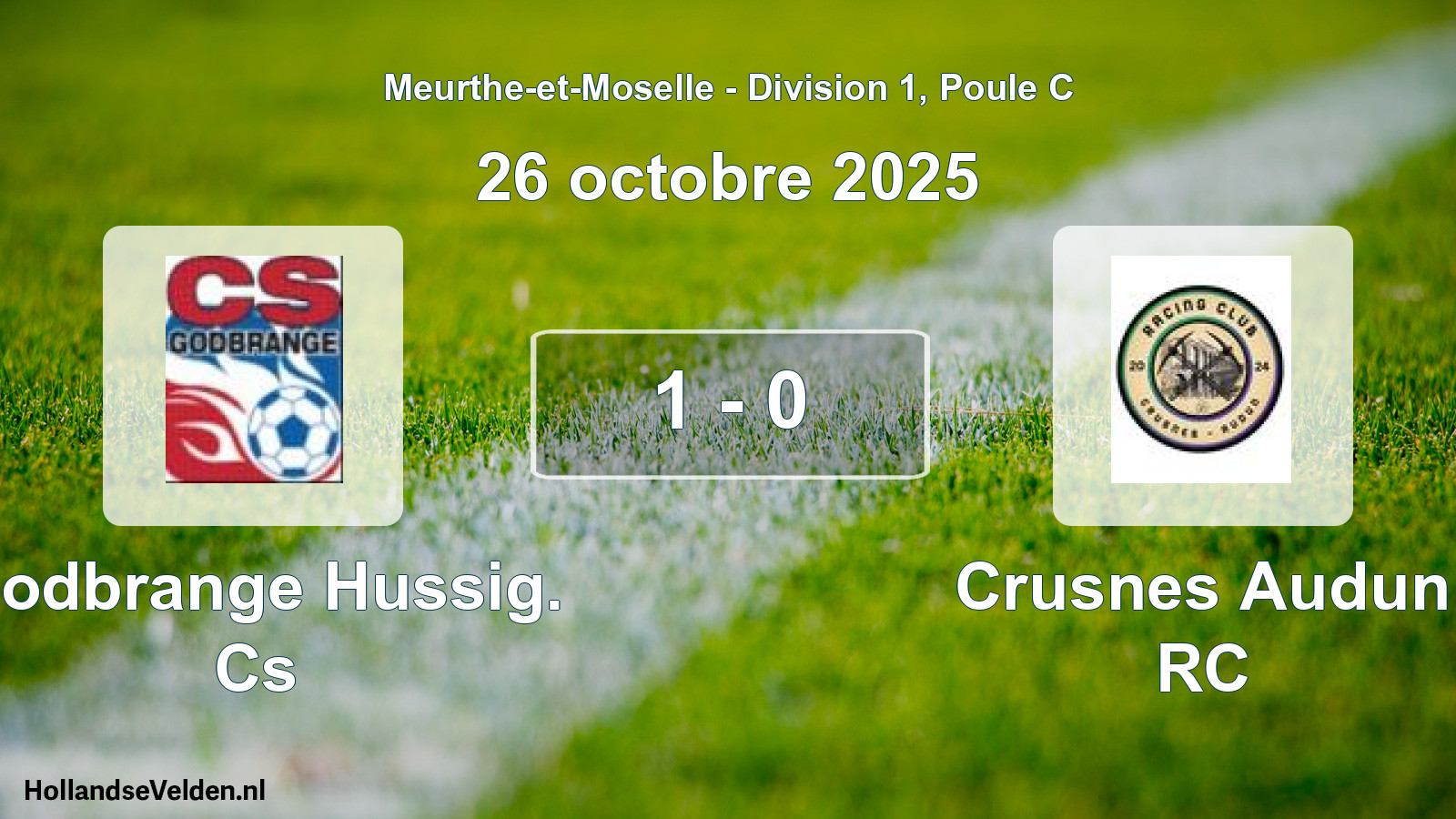 Total number of matches played: Godbrange Hussig. Cs - Crusnes Audun RC 1 - 0 (26 October 2025)