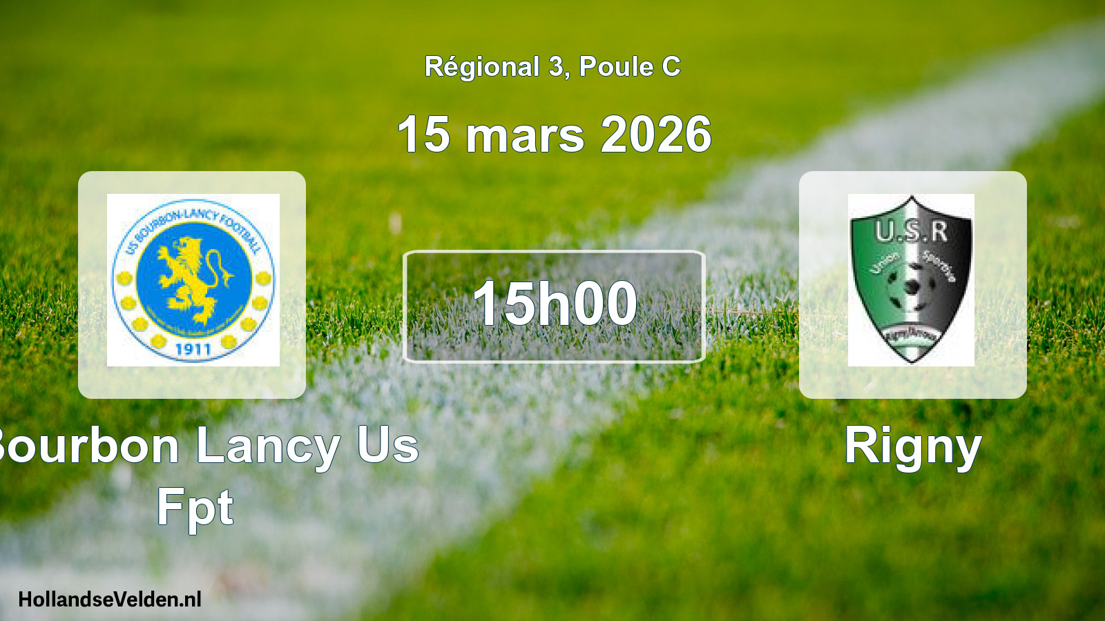 Geplande wedstrijd: Bourbon Lancy Us Fpt - Rigny (15 mars 2026)