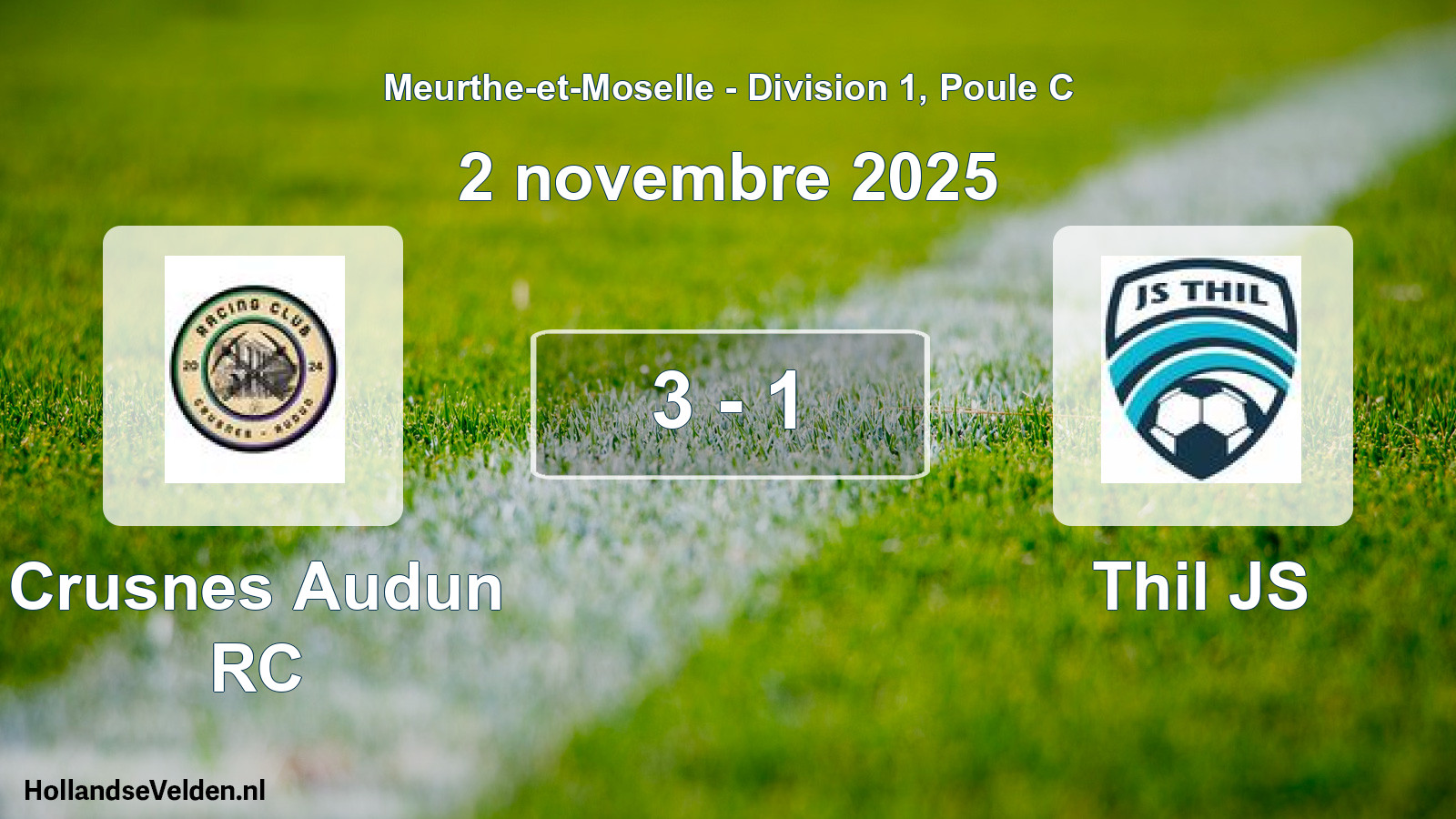 Match joué: Crusnes Audun RC - Thil JS 3 - 1 (2 novembre 2025)