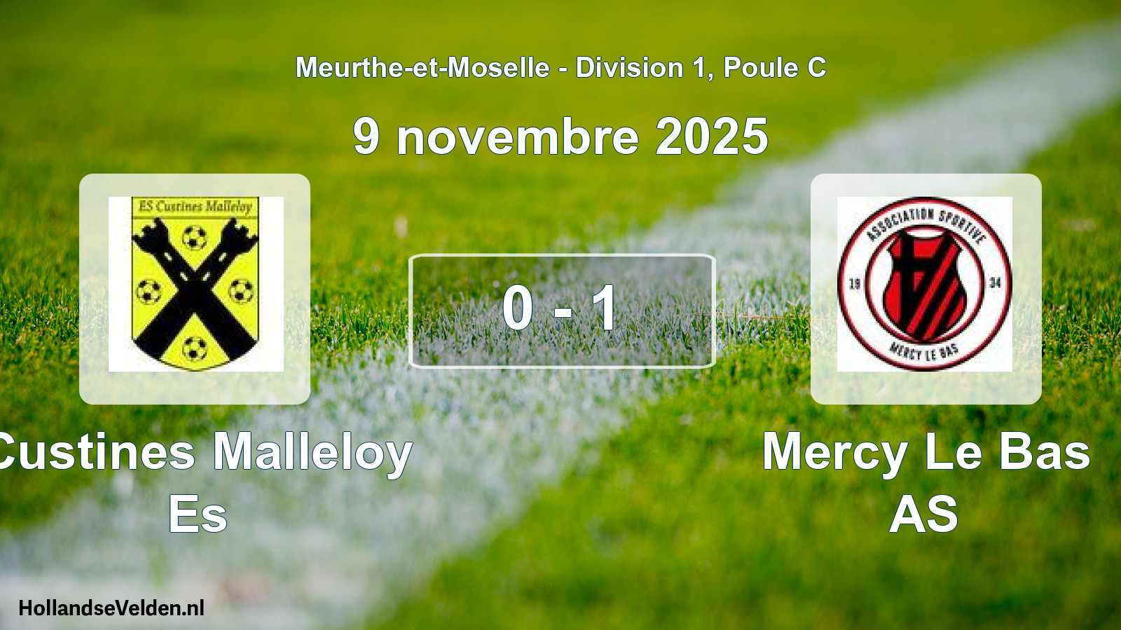 Gespeelde wedstrijd: Custines Malleloy Es - Mercy Le Bas AS 0 - 1 (9 november 2025)