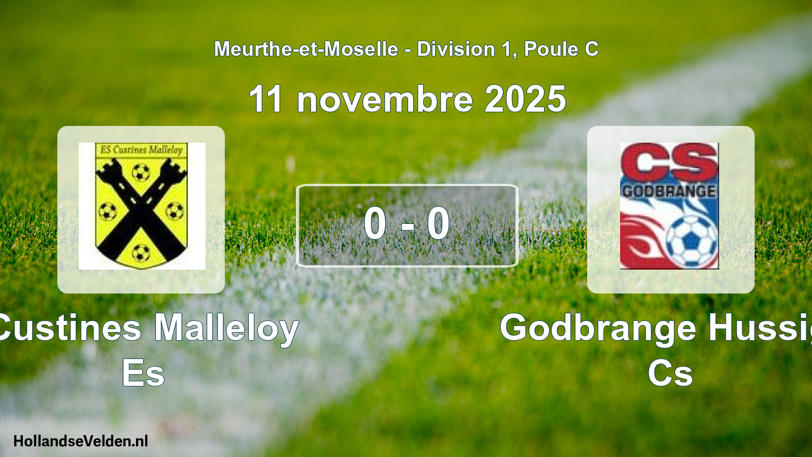 Gespeelde wedstrijd: Custines Malleloy Es - Godbrange Hussig. Cs 0 - 0 (11 november 2025)