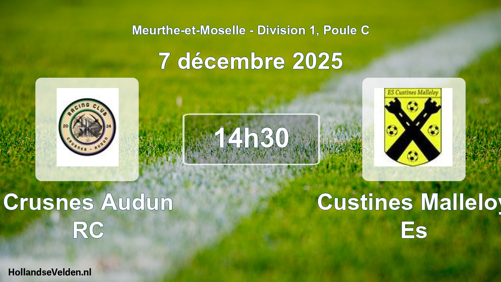 Geplande wedstrijd: Crusnes Audun RC - Custines Malleloy Es (7 december 2025)