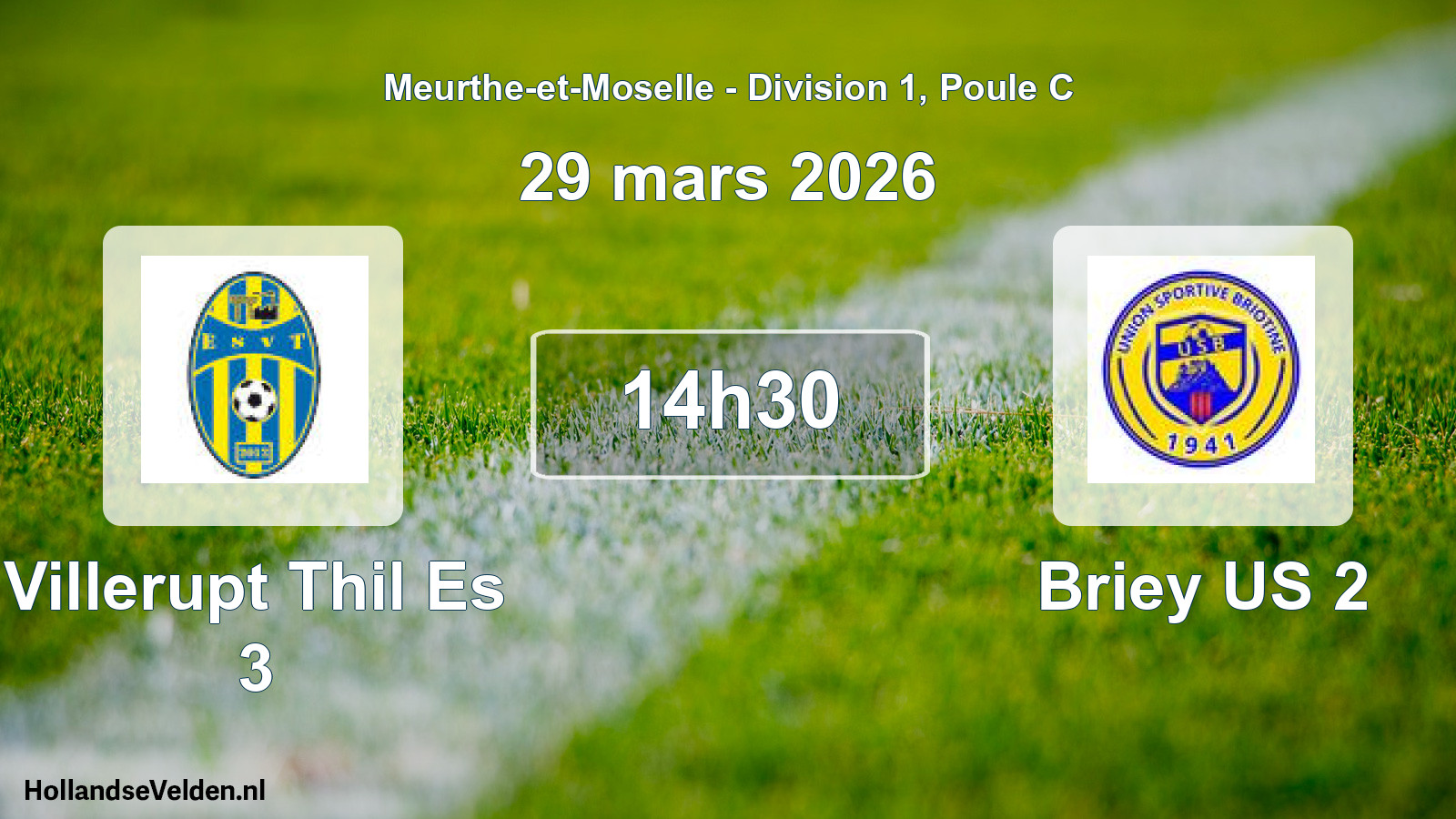 Match programmé: Villerupt Thil Es 3 - Briey US 2 (29 mars 2026)