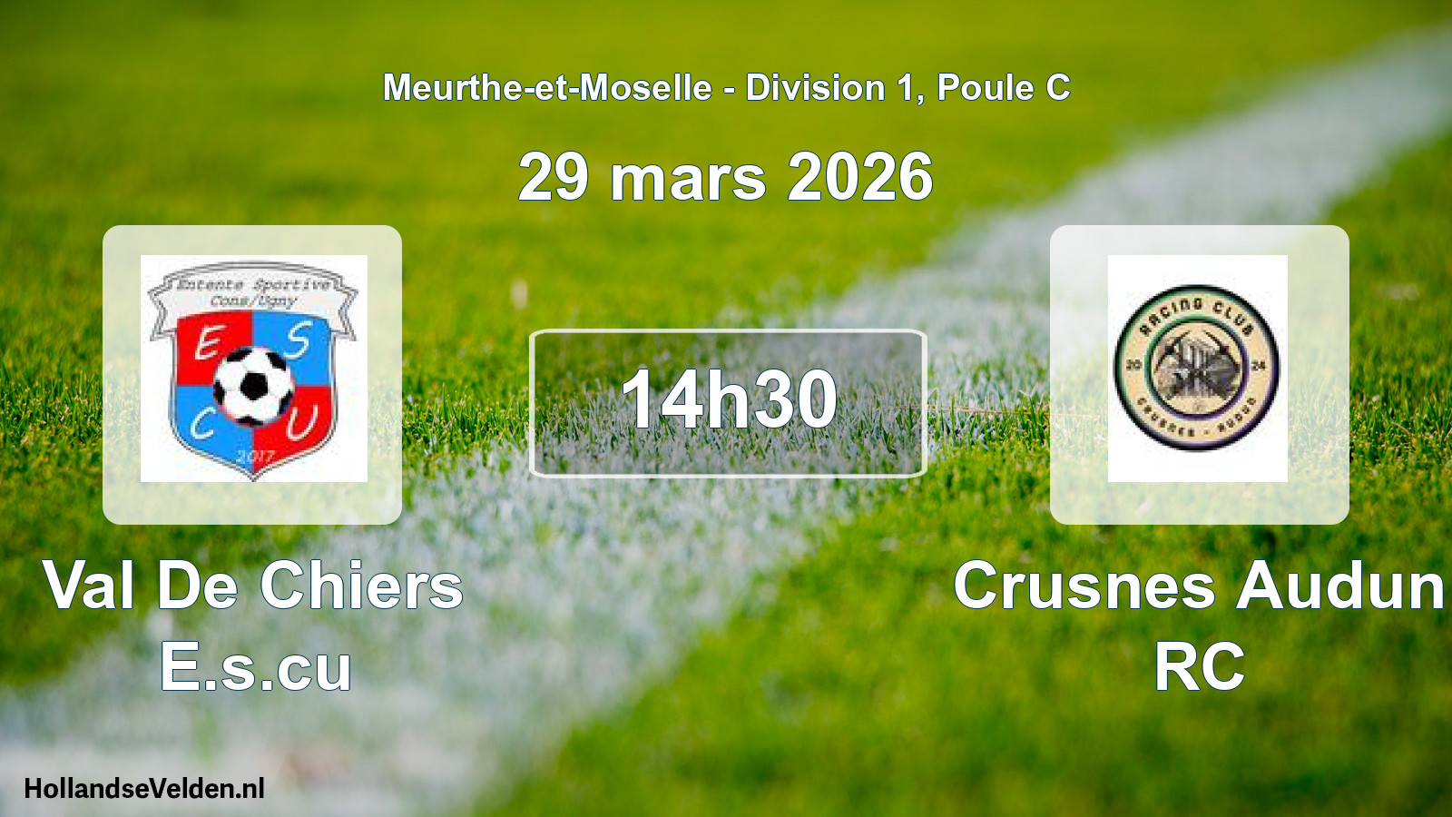 Match programmé: Val De Chiers E.s.cu - Crusnes Audun RC (29 mars 2026)