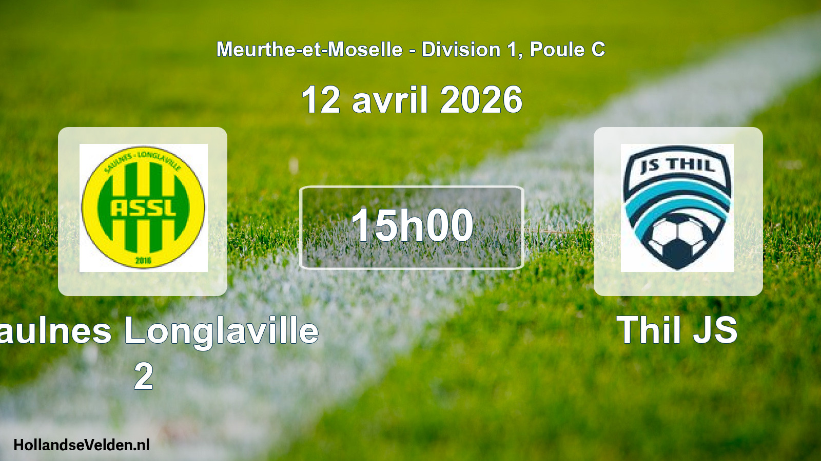 Match programmé: Saulnes Longlaville 2 - Thil JS (12 avril 2026)