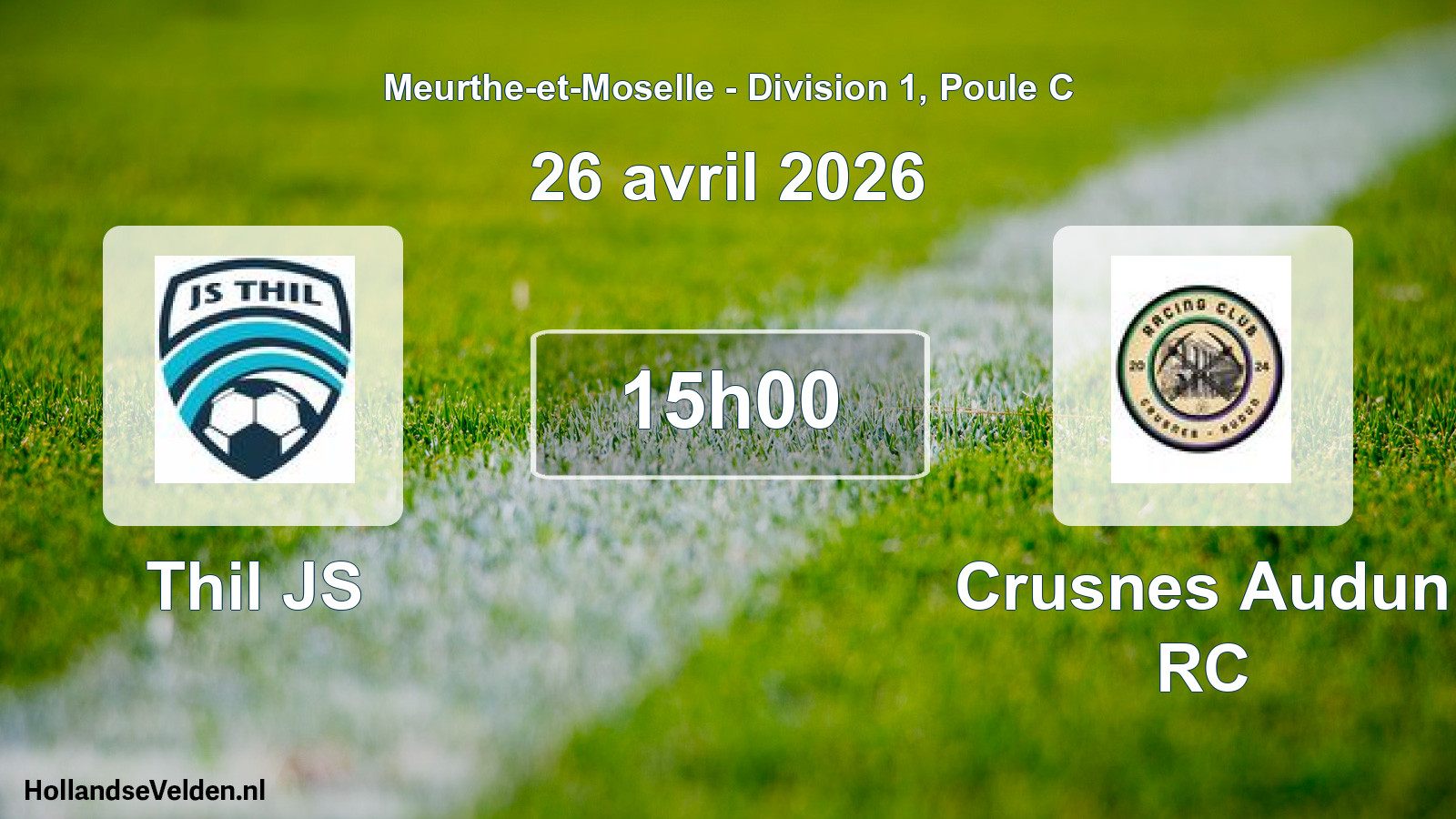 Match programmé: Thil JS - Crusnes Audun RC (26 avril 2026)