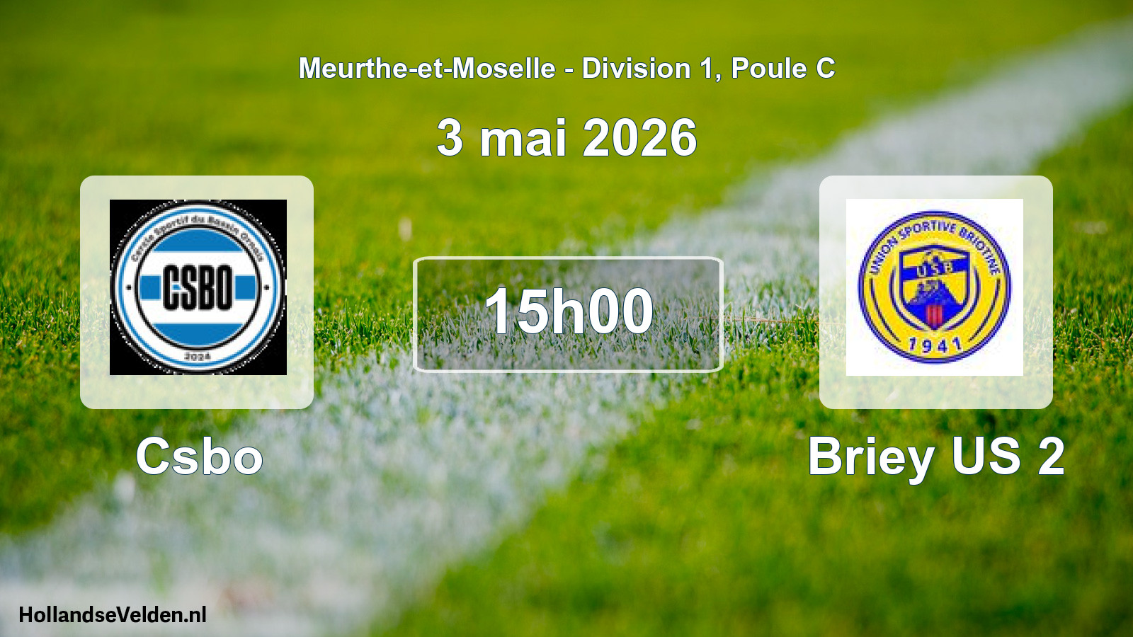 Geplande wedstrijd: Csbo - Briey US 2 (3 mei 2026)