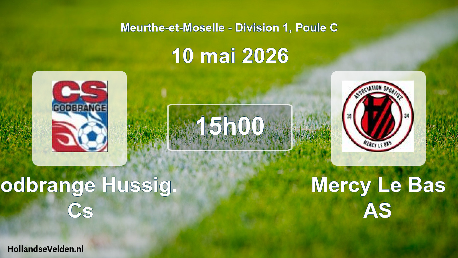 Match programmé: Godbrange Hussig. Cs - Mercy Le Bas AS (10 mai 2026)
