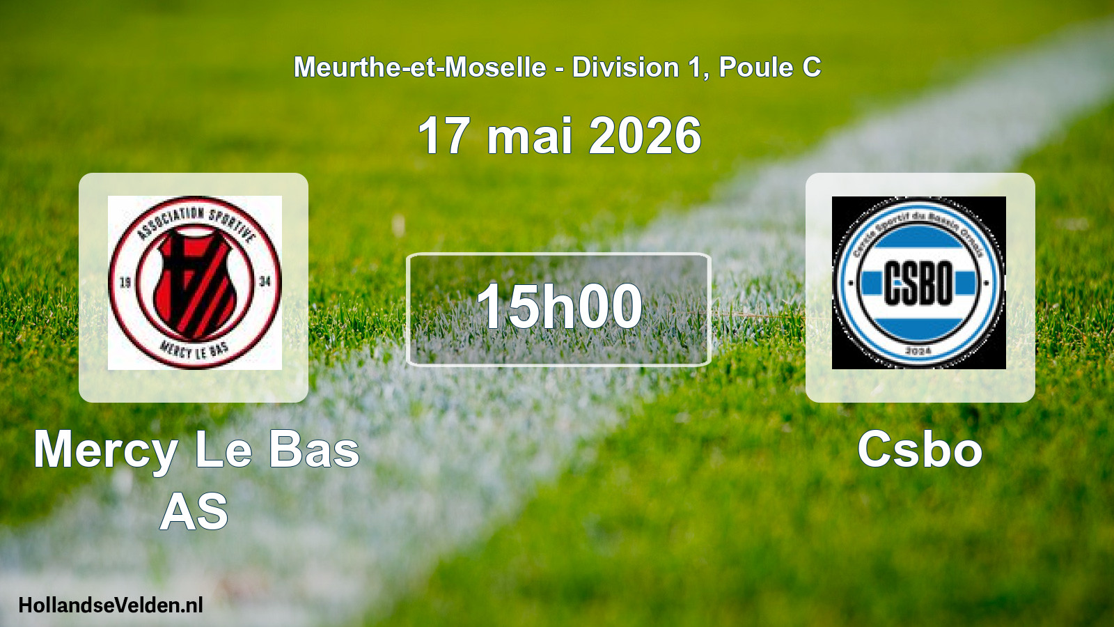 Match programmé: Mercy Le Bas AS - Csbo (17 mai 2026)