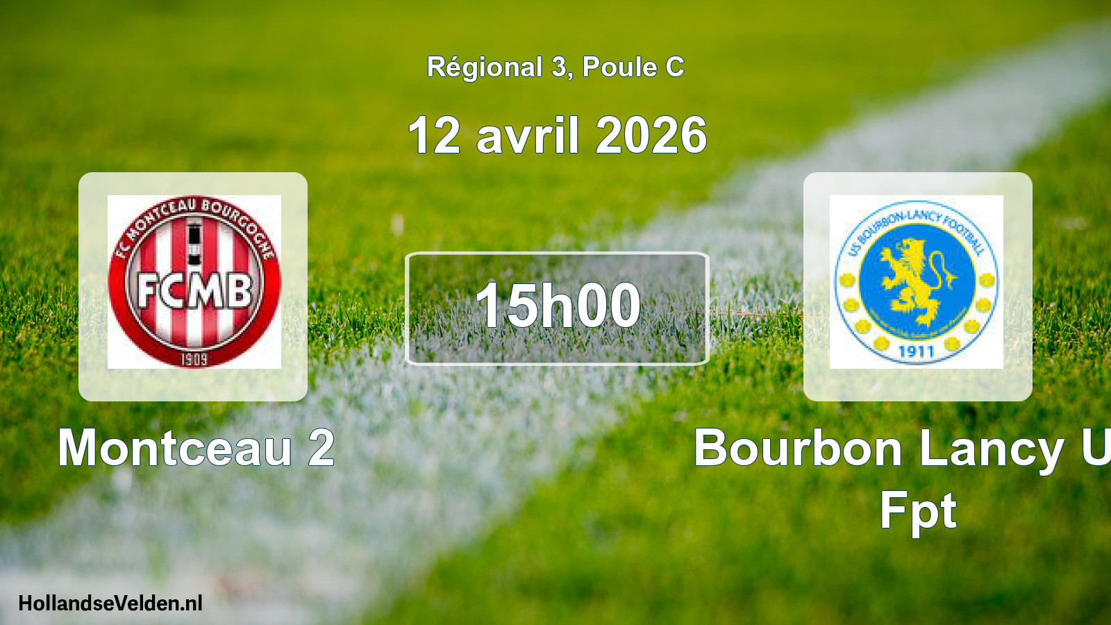Geplande wedstrijd: Montceau 2 - Bourbon Lancy Us Fpt (12 avril 2026)