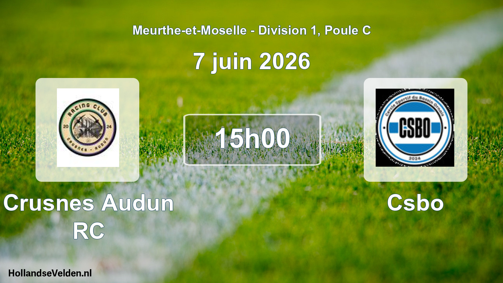 Scheduled Match: Crusnes Audun RC - Csbo (7 June 2026)