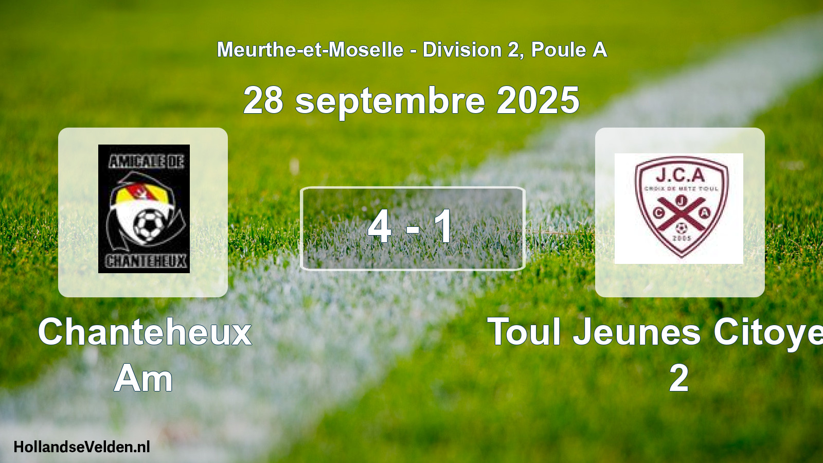 Gespeelde wedstrijd: Chanteheux Am - Toul Jeunes Citoyens 2 4 - 1 (28 september 2025)