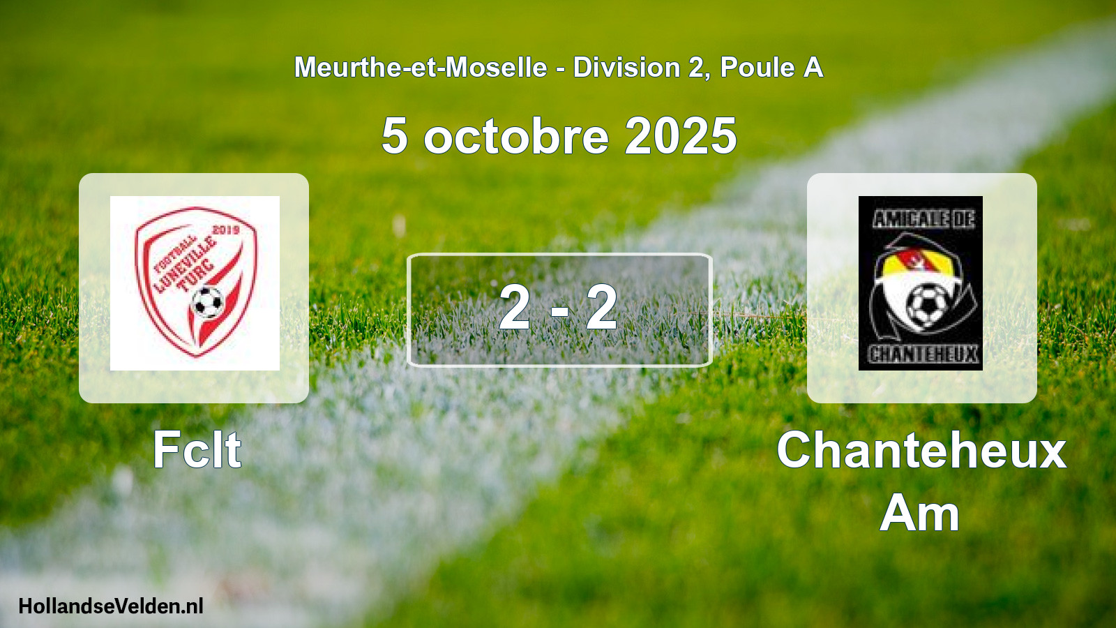 Gespeelde wedstrijd: Fclt - Chanteheux Am 2 - 2 (5 oktober 2025)