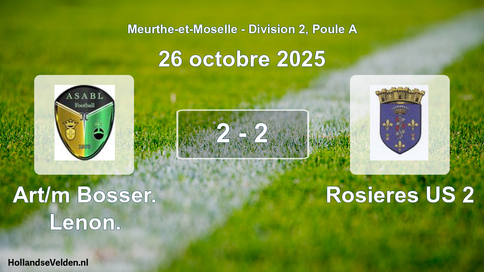 Total number of matches played: Art/m Bosser. Lenon. - Rosieres US 2 2 - 2 (26 October 2025)
