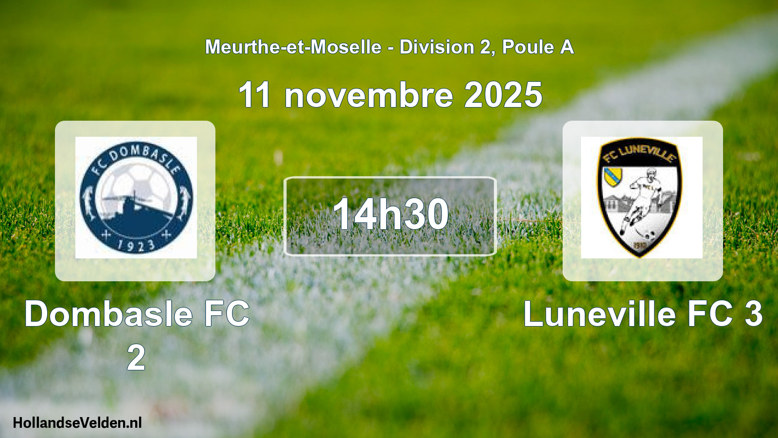 Match programmé: Dombasle FC 2 - Luneville FC 3 (11 novembre 2025)