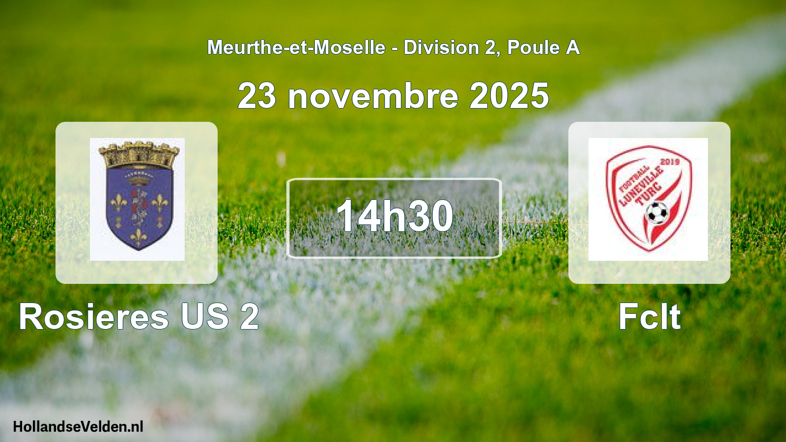 Match programmé: Rosieres US 2 - Fclt (23 novembre 2025)