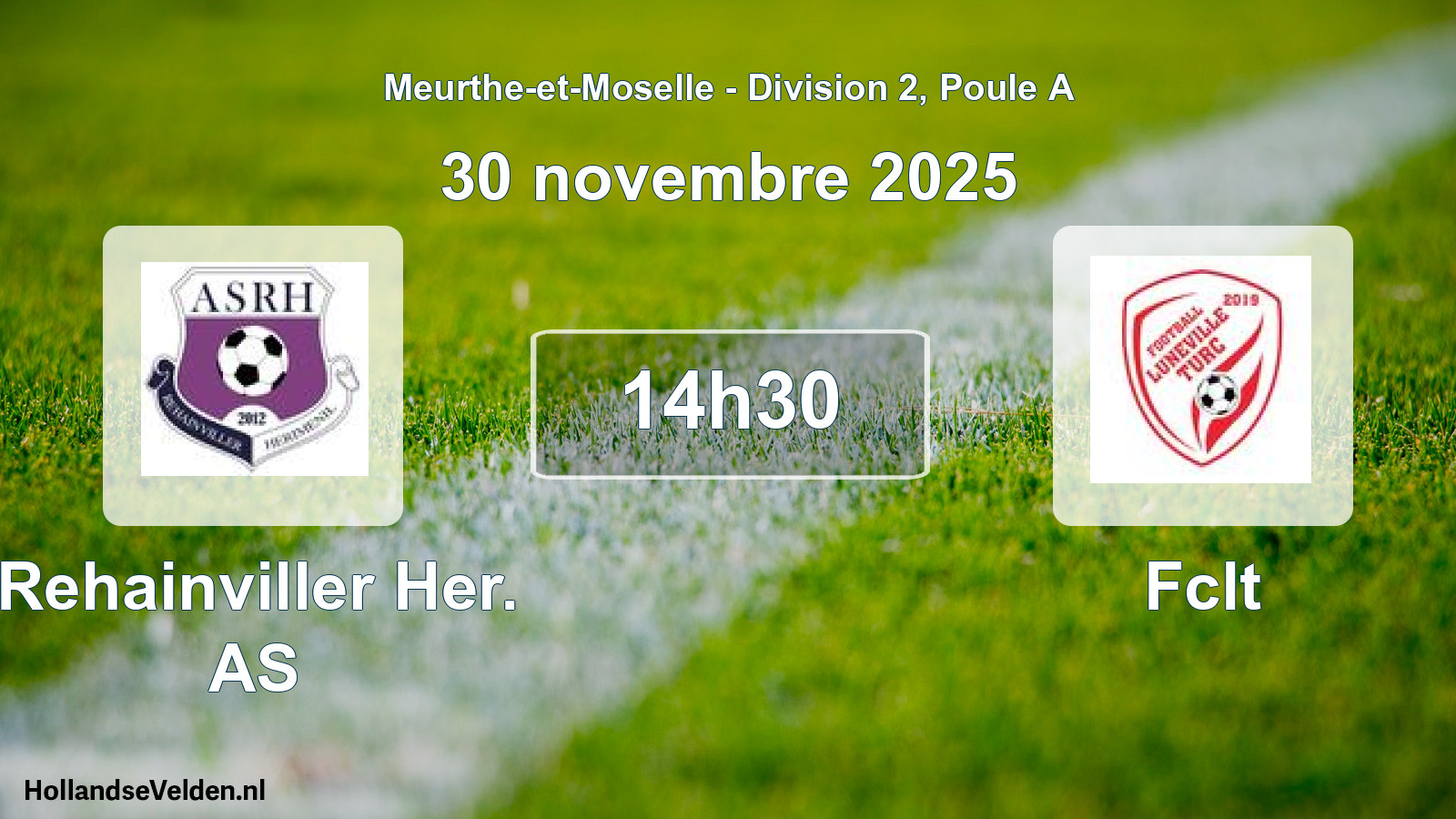 Match programmé: Rehainviller Her. AS - Fclt (30 novembre 2025)