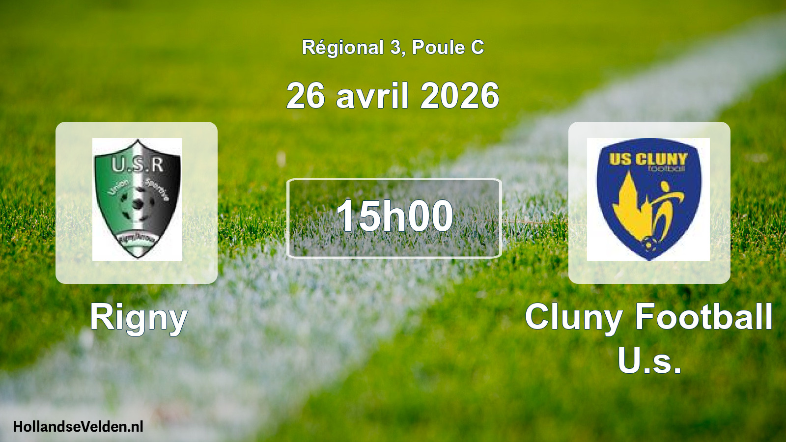 Geplande wedstrijd: Rigny - Cluny Football U.s. (26 april 2026)
