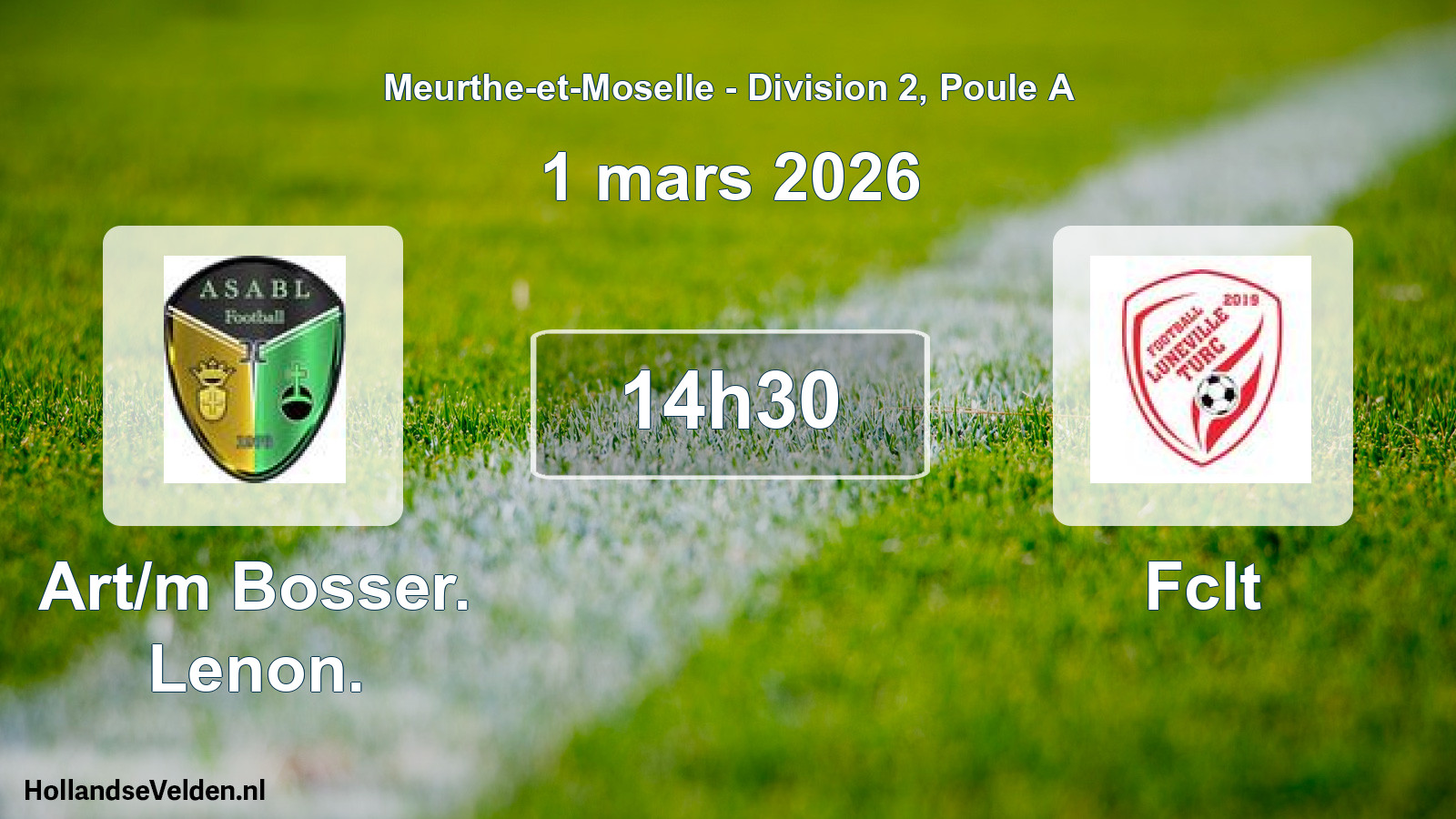 Match programmé: Art/m Bosser. Lenon. - Fclt (1 mars 2026)