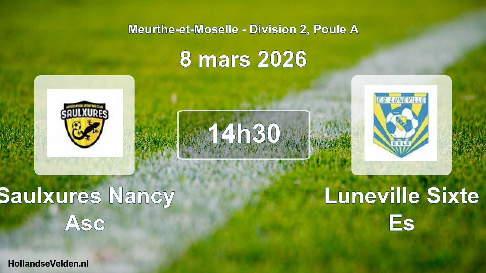 Match programmé: Saulxures Nancy Asc - Luneville Sixte Es (8 mars 2026)
