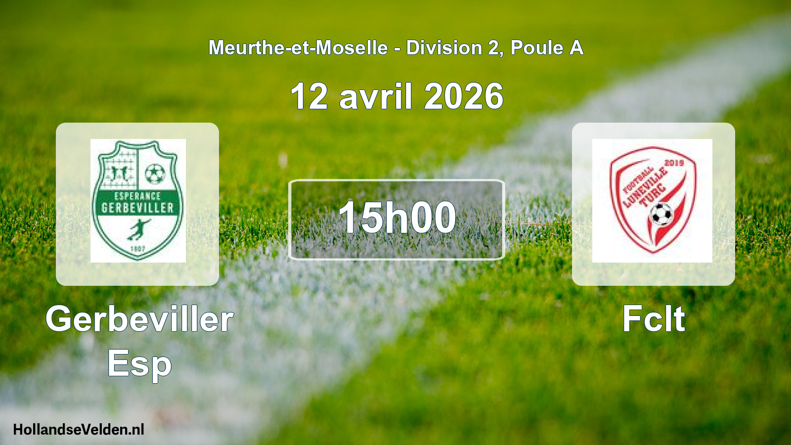 Match programmé: Gerbeviller Esp - Fclt (12 avril 2026)