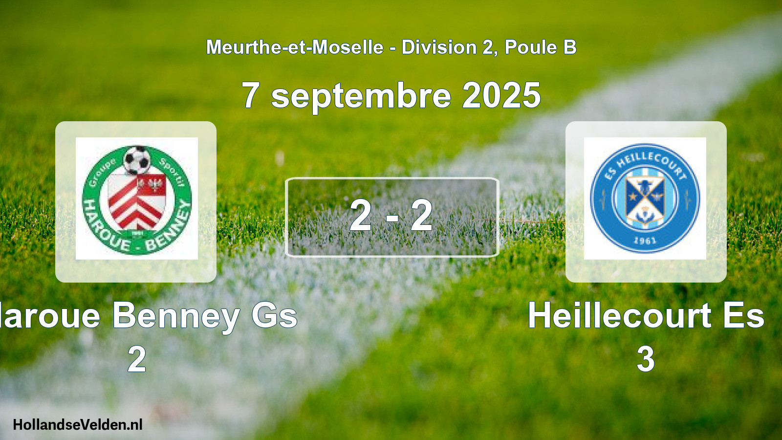 Total number of matches played: Haroue Benney Gs 2 - Heillecourt Es 3 2 - 2 (7 September 2025)