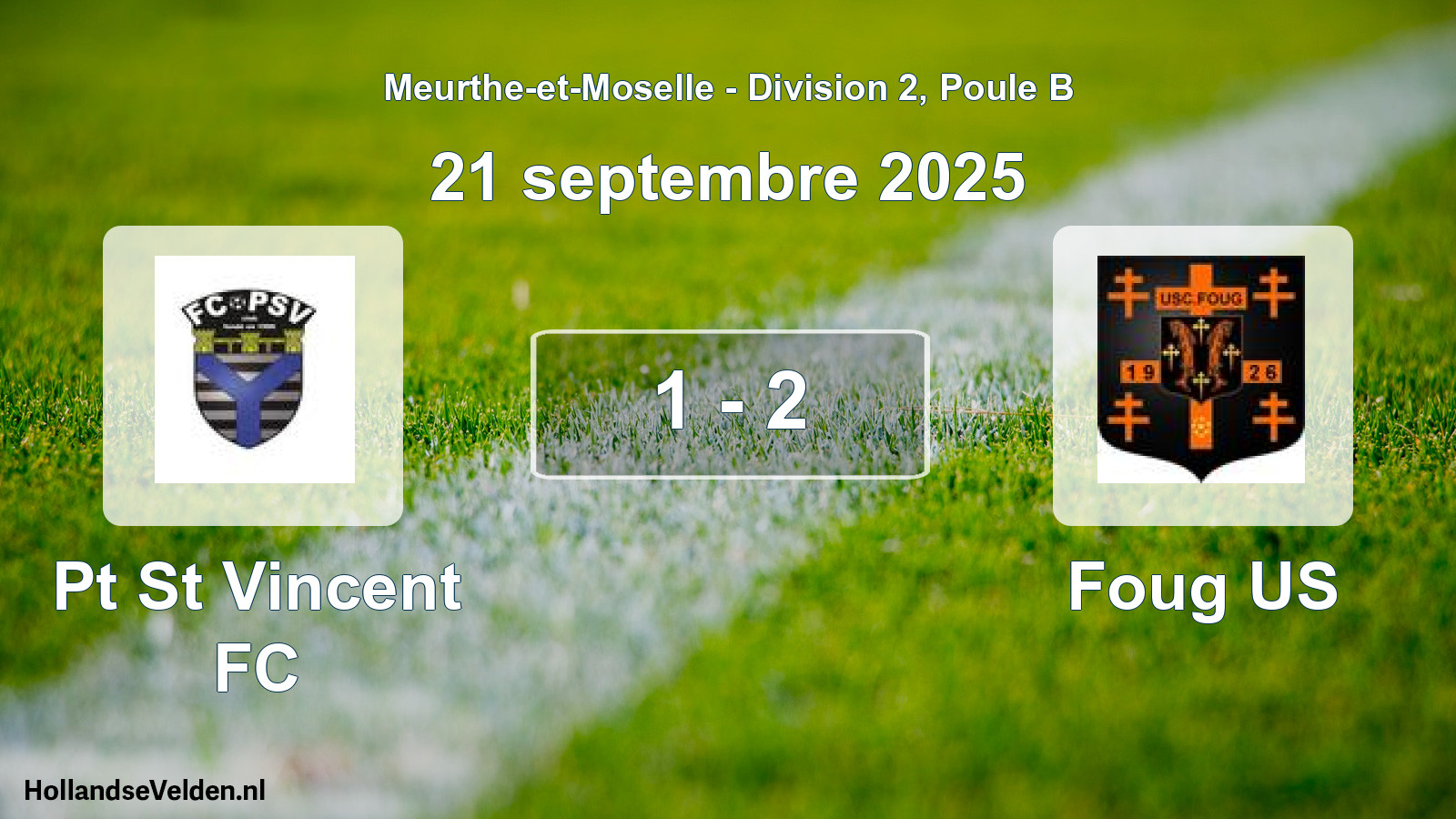 Gespeelde wedstrijd: Pt St Vincent FC - Foug US 1 - 2 (21 september 2025)