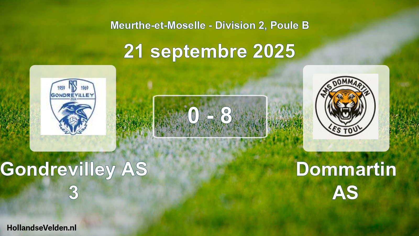 Gespeelde wedstrijd: Gondrevilley AS 3 - Dommartin AS 0 - 8 (21 september 2025)